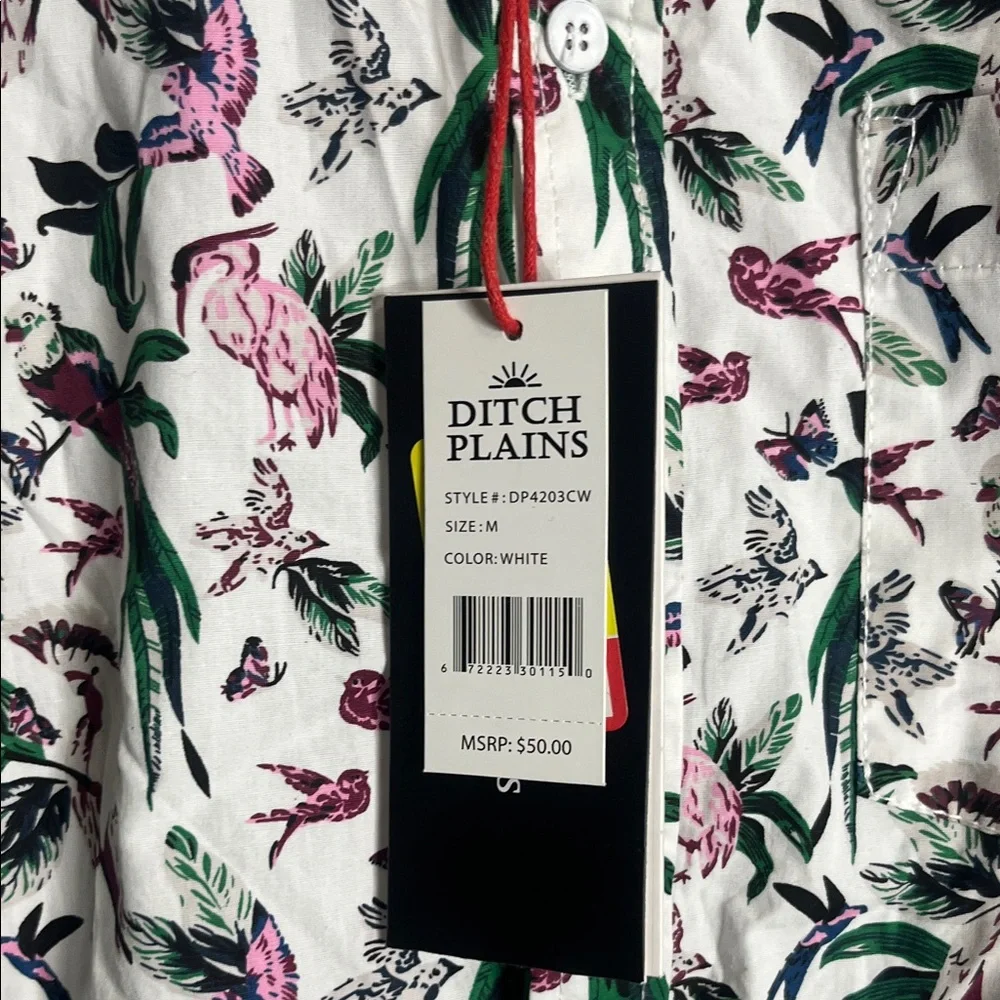 Tropical Print Casual Button-Down Shirt - Picture 3 of 5